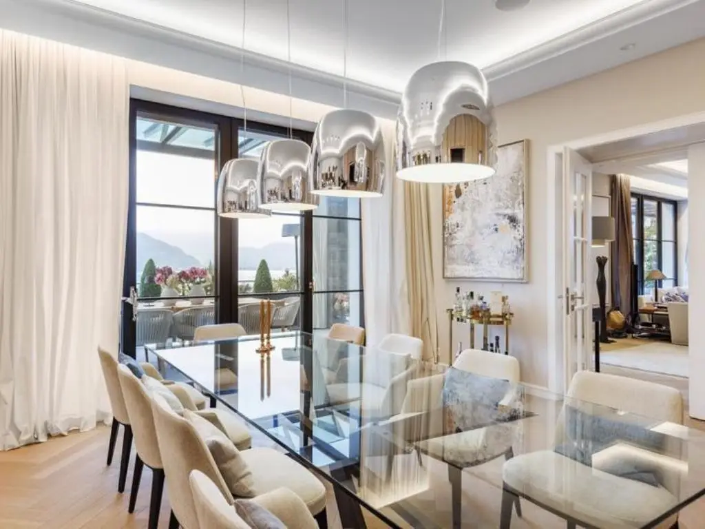 Silent Gliss curtain systems installed in a premium living room